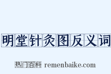 明堂针灸图反义词是什么意思的图片